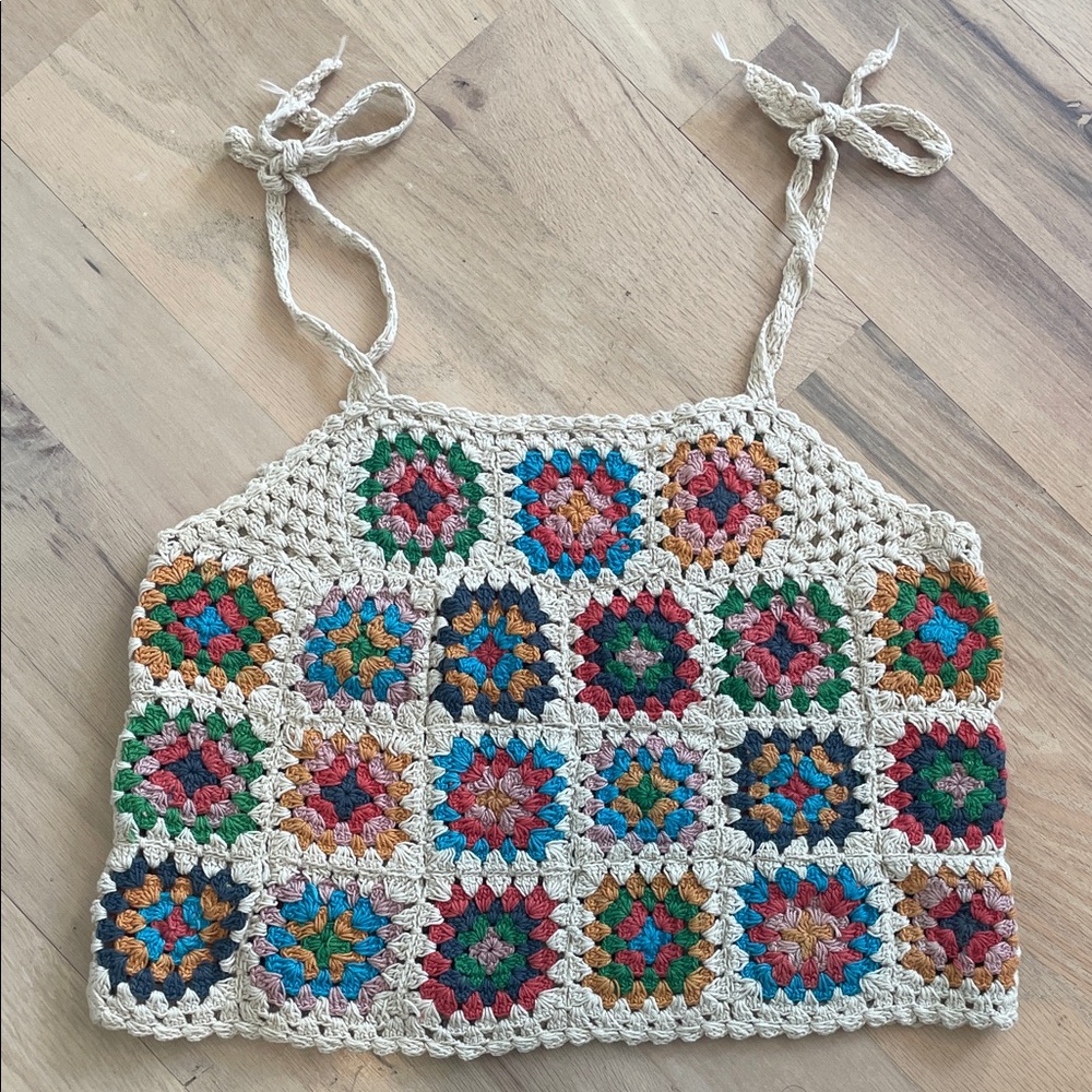 Multicolor Crochet Crop Top